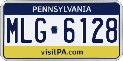 PA license plate MLG6128