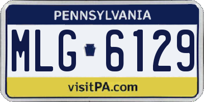 PA license plate MLG6129