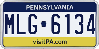 PA license plate MLG6134
