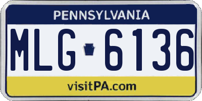 PA license plate MLG6136