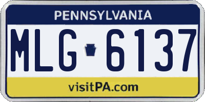 PA license plate MLG6137