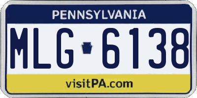 PA license plate MLG6138