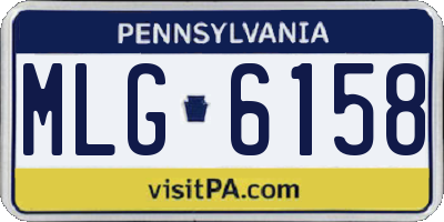 PA license plate MLG6158