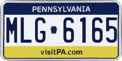 PA license plate MLG6165