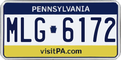 PA license plate MLG6172