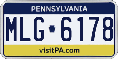 PA license plate MLG6178