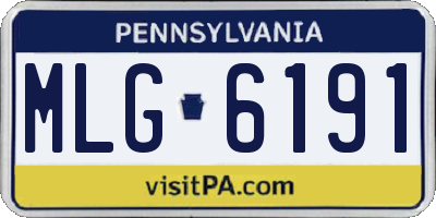 PA license plate MLG6191