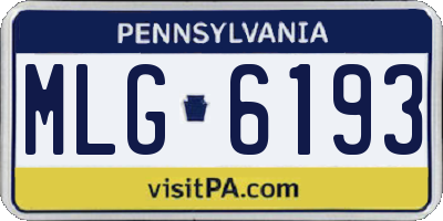 PA license plate MLG6193