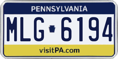 PA license plate MLG6194