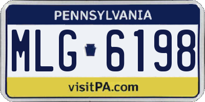 PA license plate MLG6198