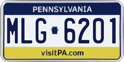PA license plate MLG6201