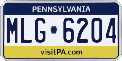PA license plate MLG6204
