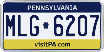 PA license plate MLG6207