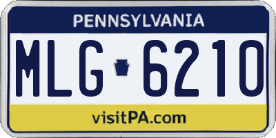 PA license plate MLG6210