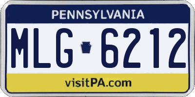 PA license plate MLG6212