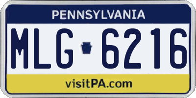 PA license plate MLG6216