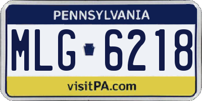 PA license plate MLG6218