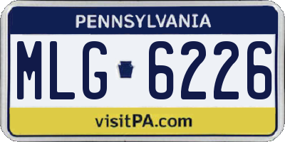 PA license plate MLG6226