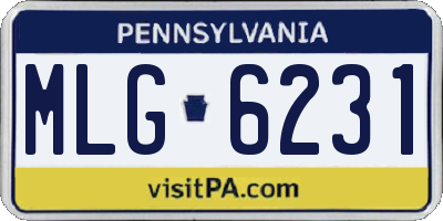 PA license plate MLG6231