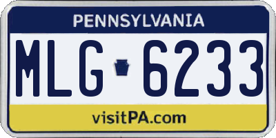 PA license plate MLG6233