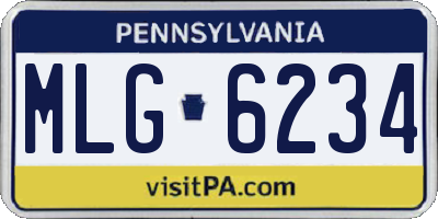 PA license plate MLG6234