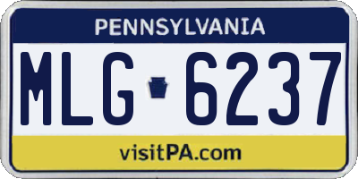 PA license plate MLG6237