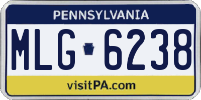 PA license plate MLG6238