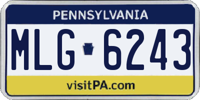 PA license plate MLG6243