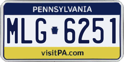 PA license plate MLG6251