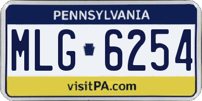 PA license plate MLG6254