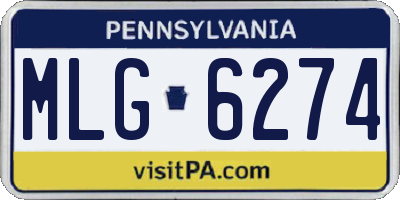 PA license plate MLG6274