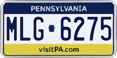 PA license plate MLG6275