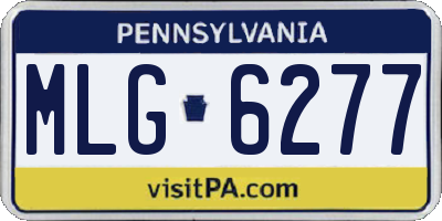 PA license plate MLG6277