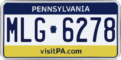 PA license plate MLG6278