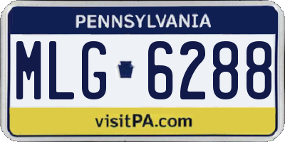 PA license plate MLG6288