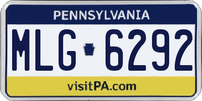 PA license plate MLG6292