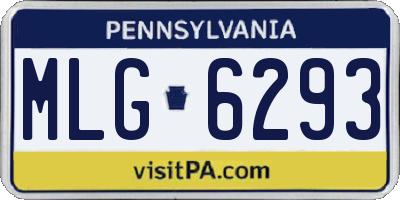 PA license plate MLG6293