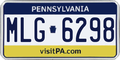 PA license plate MLG6298