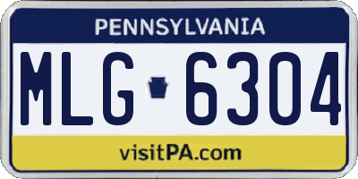 PA license plate MLG6304