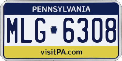 PA license plate MLG6308