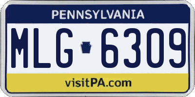 PA license plate MLG6309