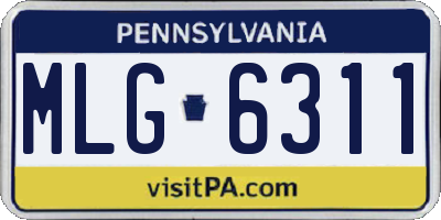 PA license plate MLG6311