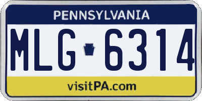 PA license plate MLG6314