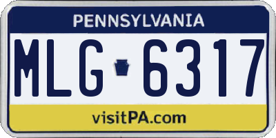PA license plate MLG6317