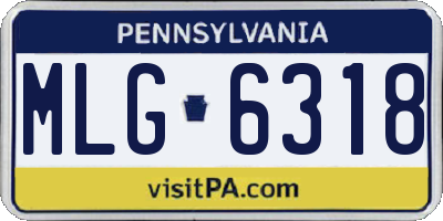 PA license plate MLG6318