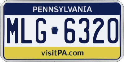 PA license plate MLG6320