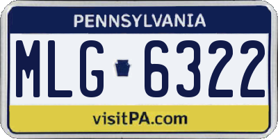 PA license plate MLG6322