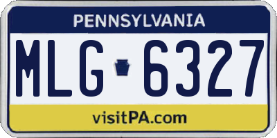 PA license plate MLG6327