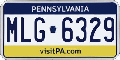 PA license plate MLG6329