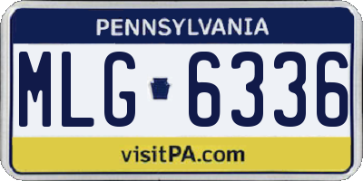 PA license plate MLG6336